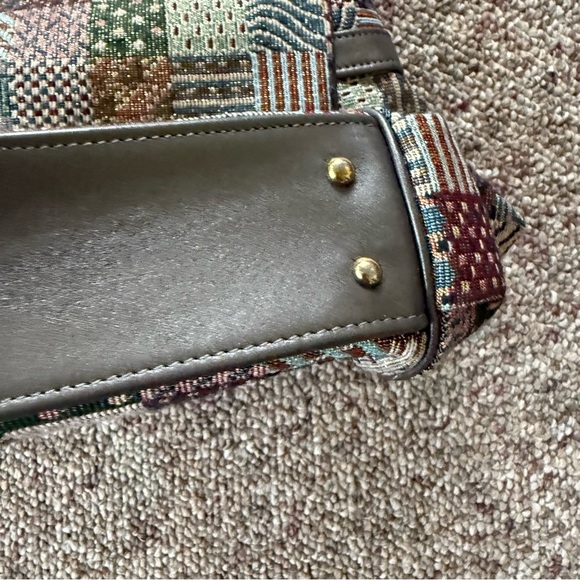 SAS U.S.A. Tapestry Patchwork Genuine Leather Shoulder Bag Purse - Picture 14 of 14